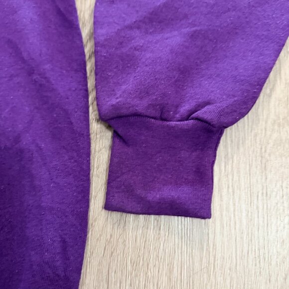 Vintage 90s Fruit Of The Loom Purple Blank Sweatshirt Raglan XL USA Made - Picture 3 of 10